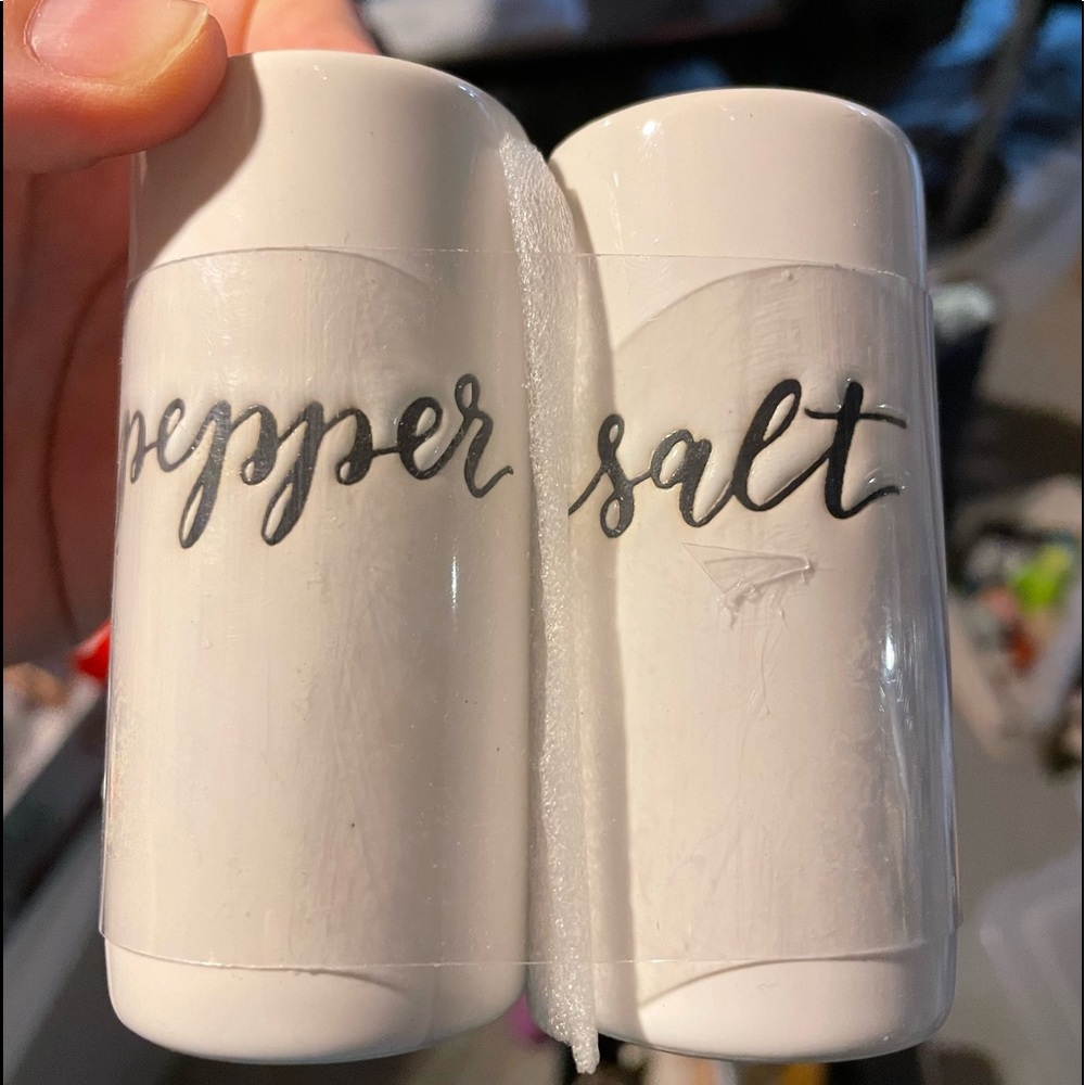 salt and pepper shakers.. never used